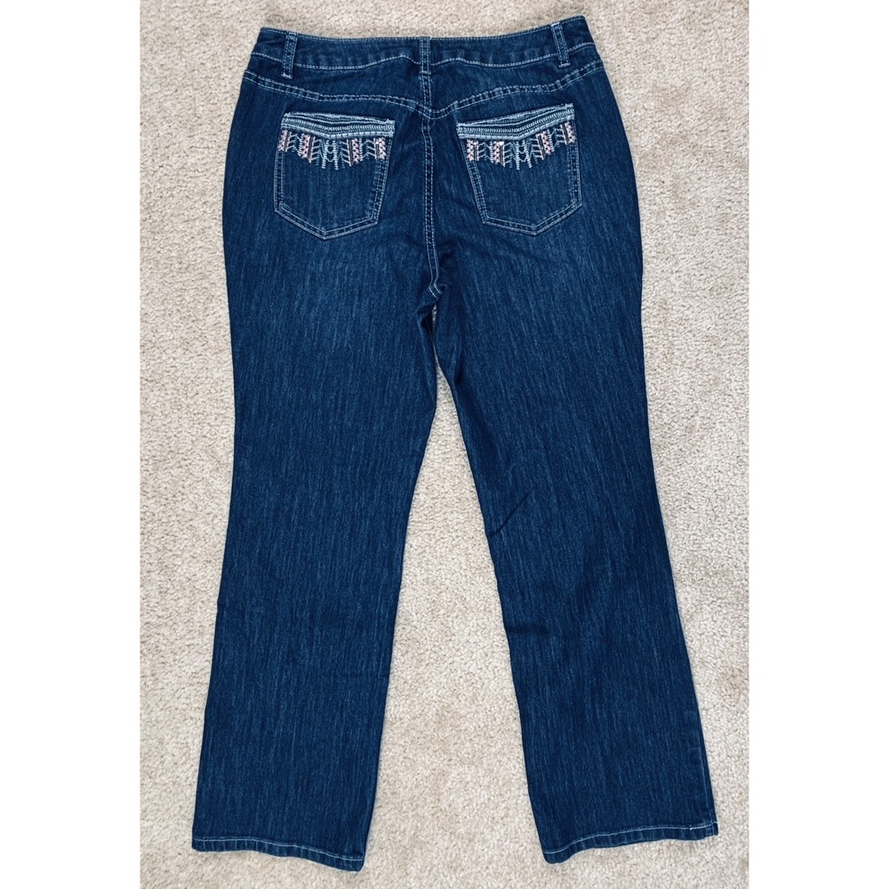 Christopher & Banks Straight Jeans Womens 10 Petite Blue High Rise Stretch